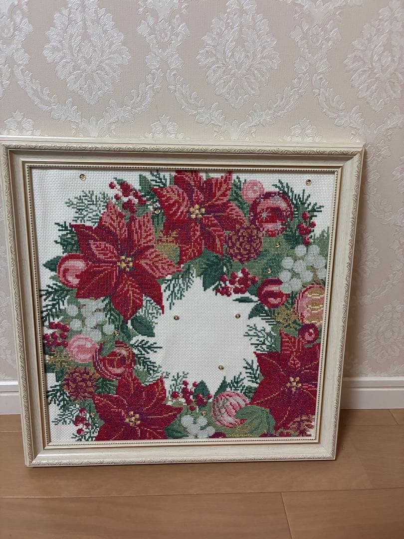 セールホビーラホビーレポインセチア刺繍クロスステッチ完成品