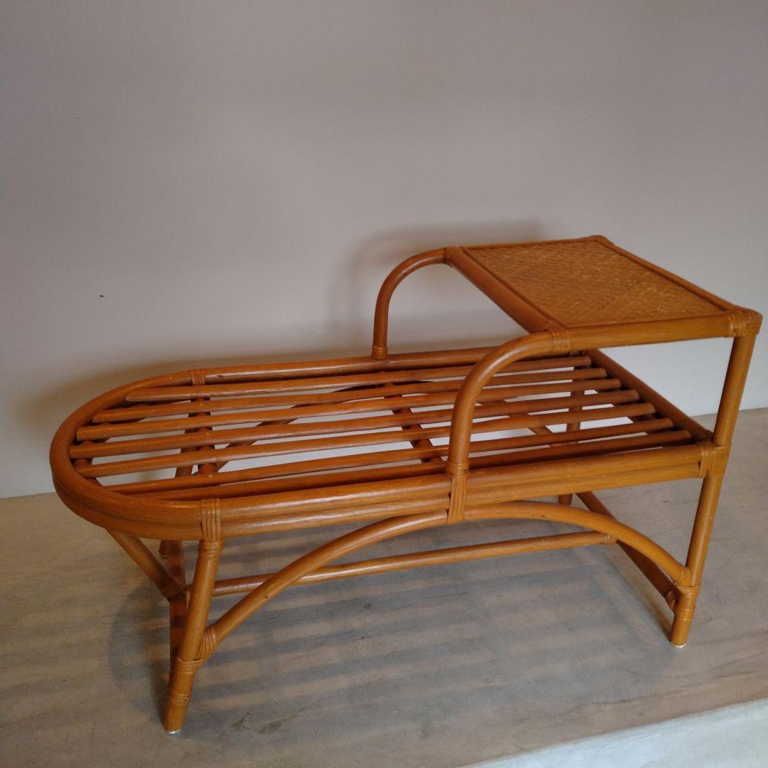 ラタン製オーバル型 サイドテーブル