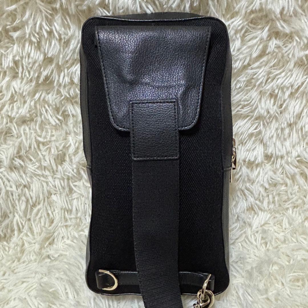 ポールスミス ボディバッグ ブラック 黒 レザー シグネチャー