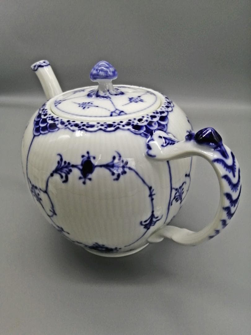ロイヤルコペンハーゲン　ブルーフルーテッド　ティポット＆シュガーボール＆クリーマ