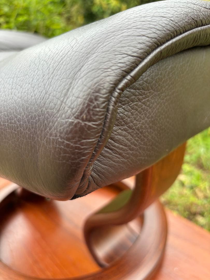 エコーネス　レザーオットマン　本革　ダークブラウン 北欧　ノルウェー