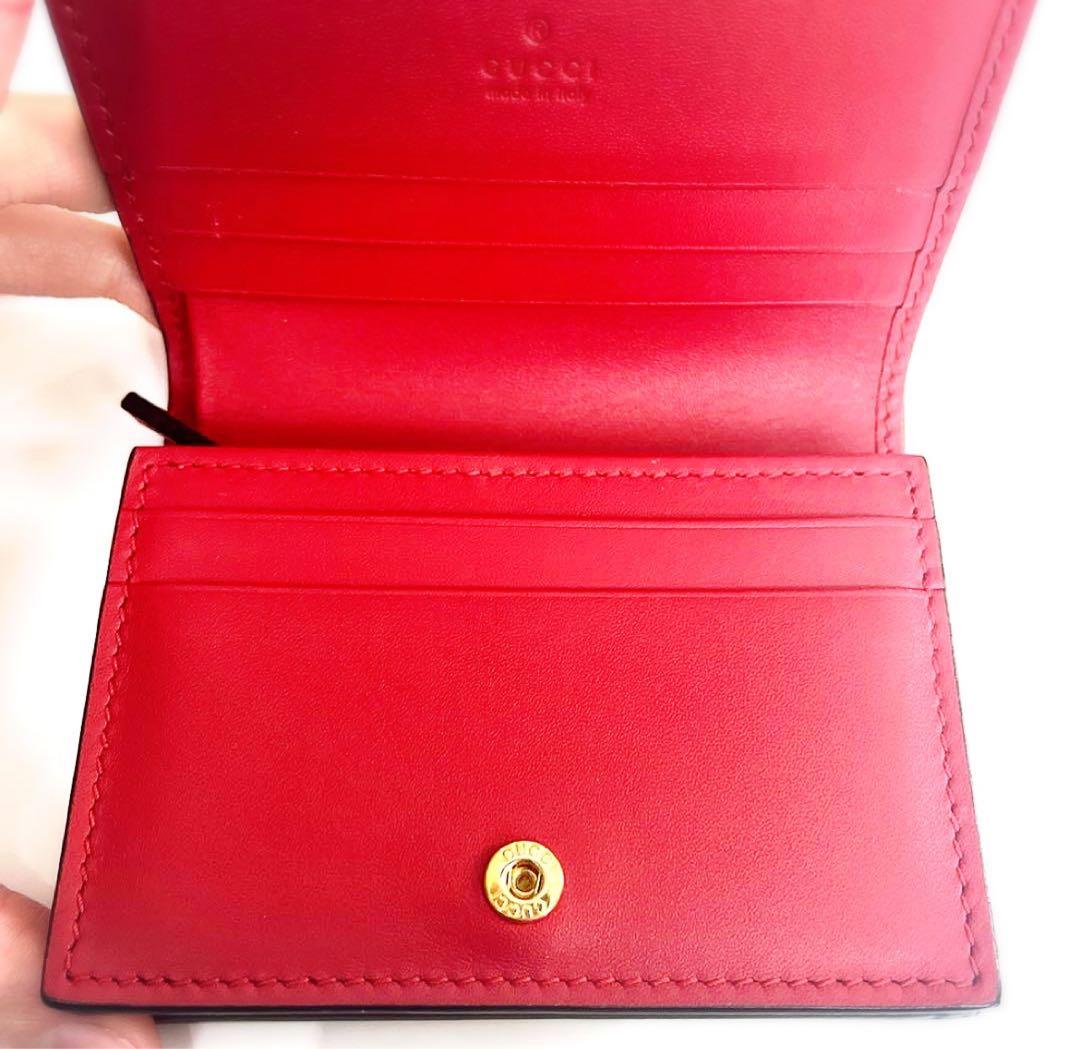 ★GUCCI GGスプリームミスティックキャット 折りたたみ財布二つ折り★極美品