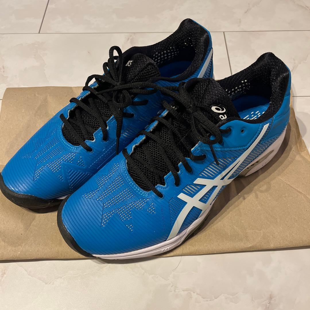ASICS テニスシューズ 青/黒