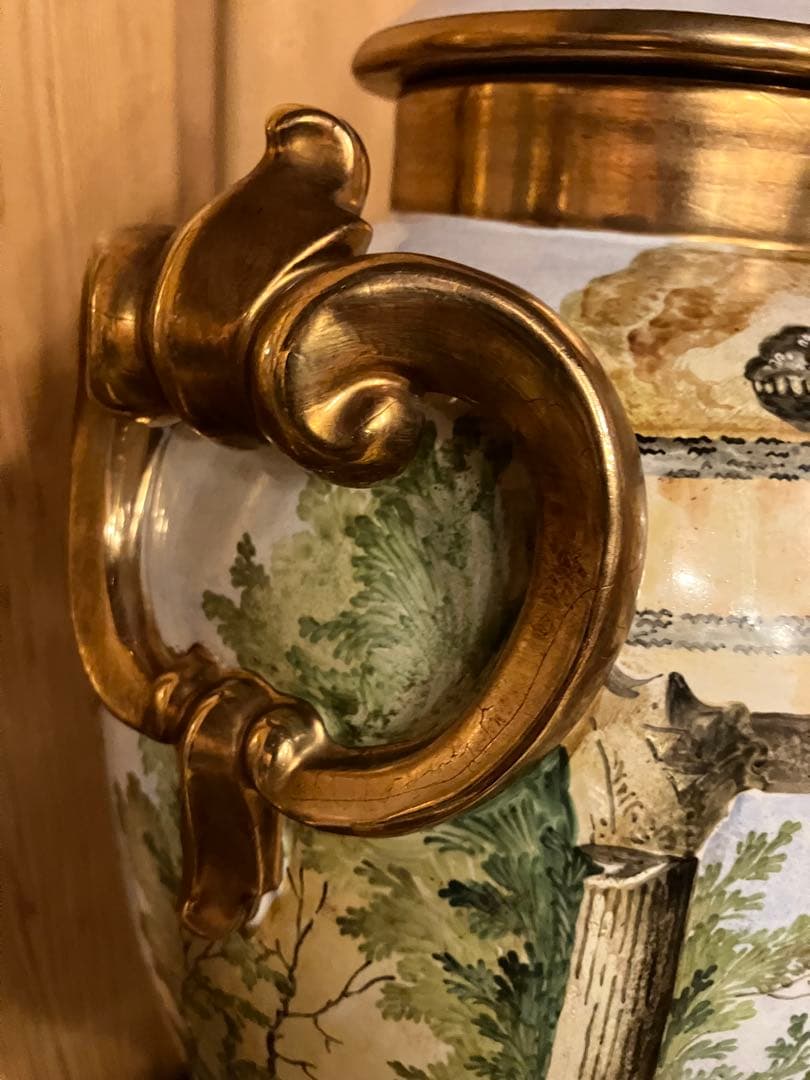 「凛」イタリア　バテガーニ　装飾壺　アンティーク　証明書付き　置物