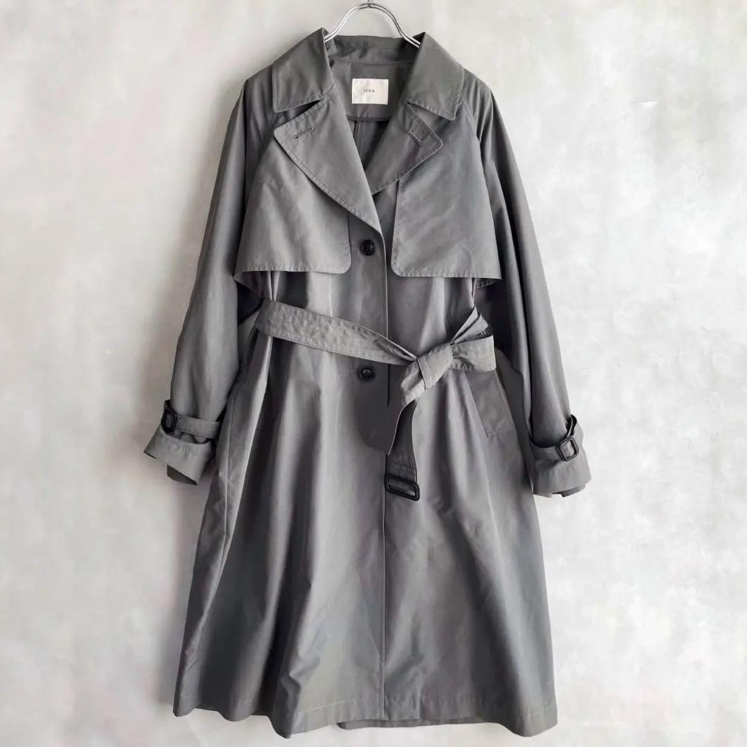 極美品✨イエナ　4.1万　23SS 洗える　ポプリントレンチコート　グレー　36
