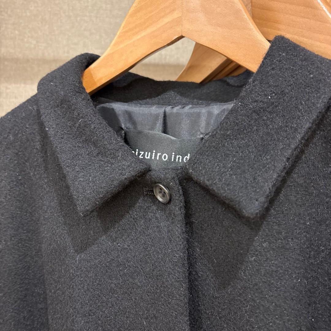 【本日限定価格】定価4万 ミズイロインド ステンカラーフレアコート ブラック F