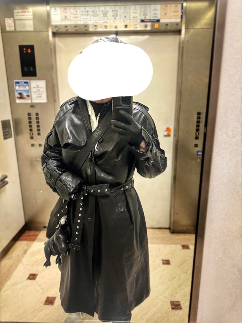  × rokh / button detail leather coat