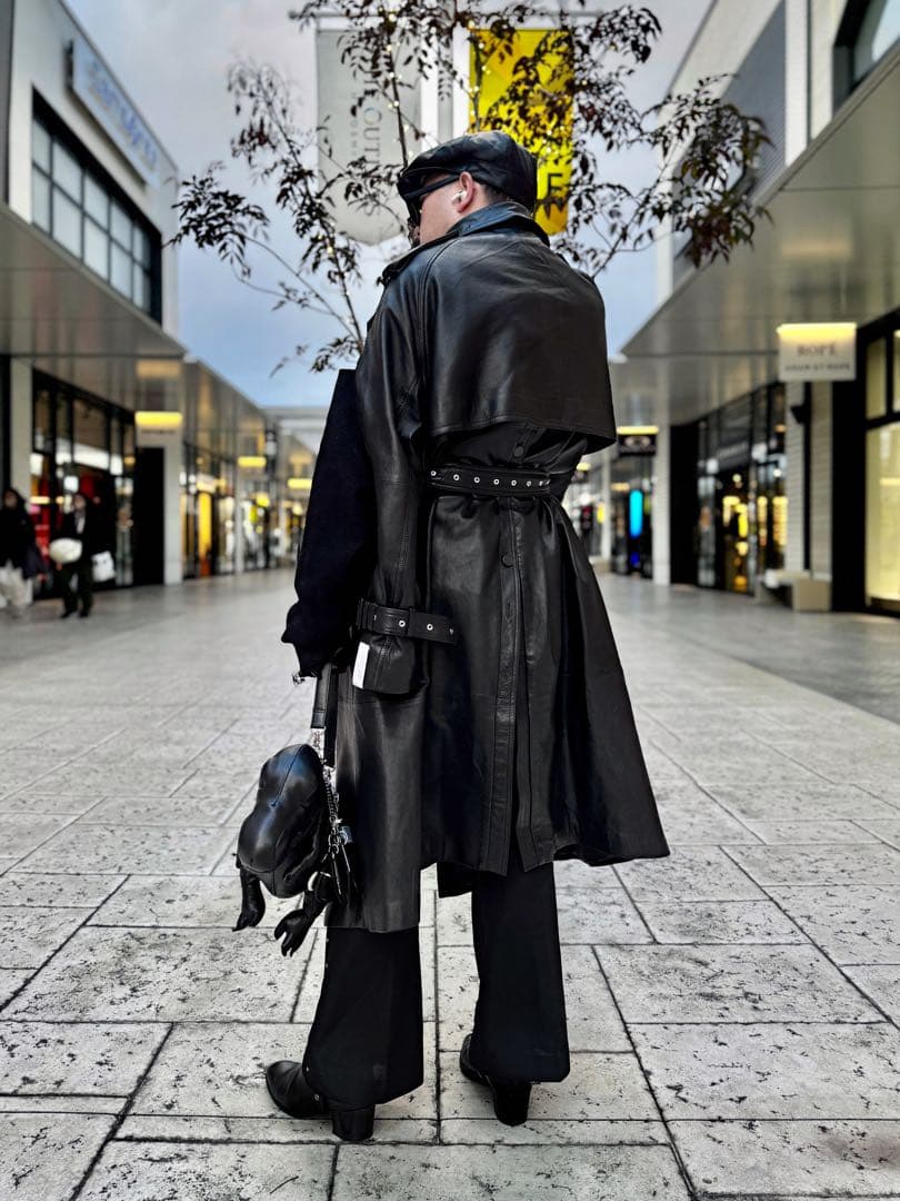  × rokh / button detail leather coat