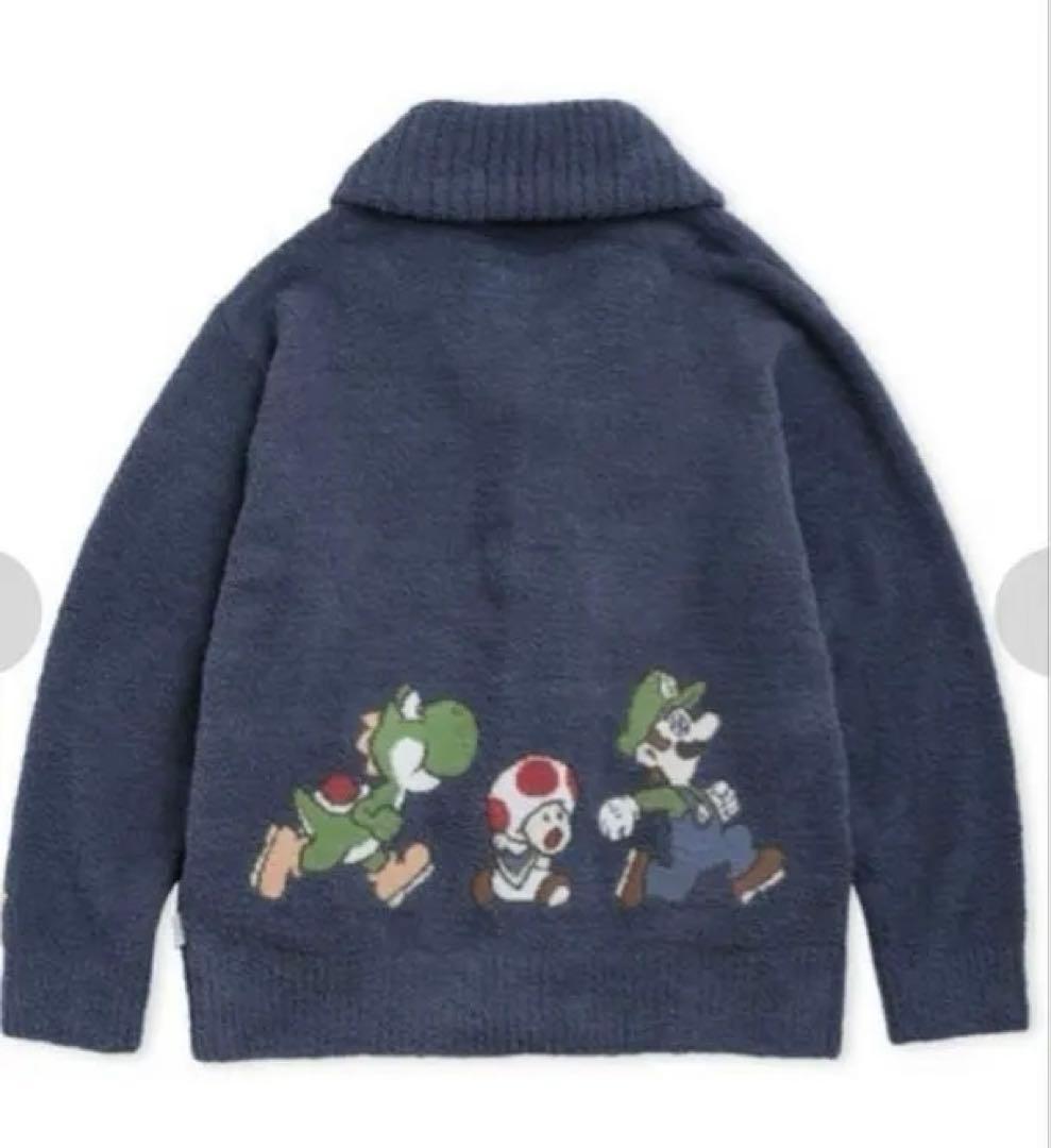 ジェラートピケ　スーパーマリオ フリースルームウェア ネイビー　カーディガン