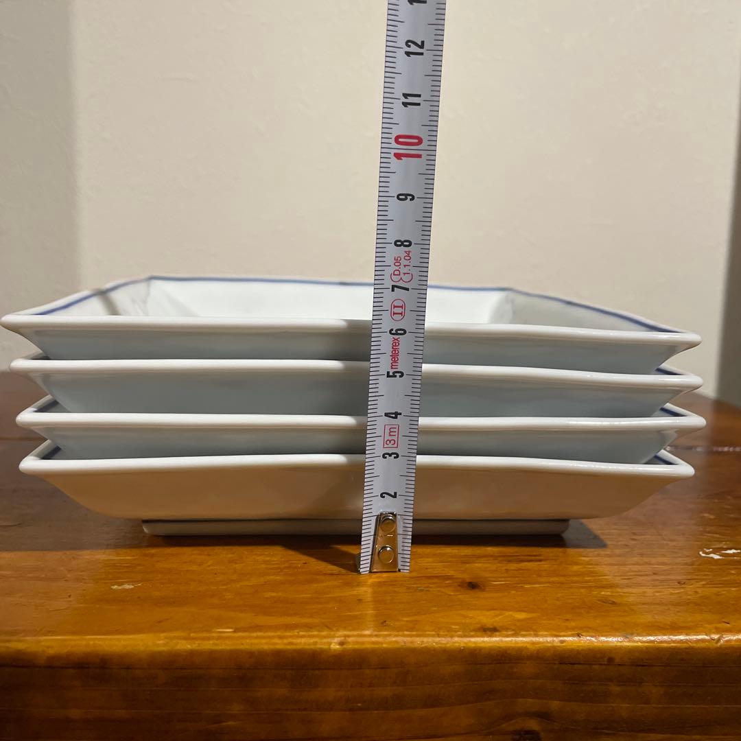 【新品】瀬戸焼 真窯 染付寿正角皿 取皿 銘々皿 4枚組 慶事 祝事