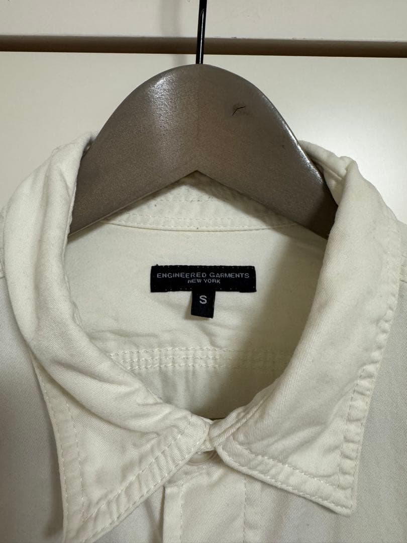 Engineered Garments 長袖ワークシャツ S ホワイト　生成り