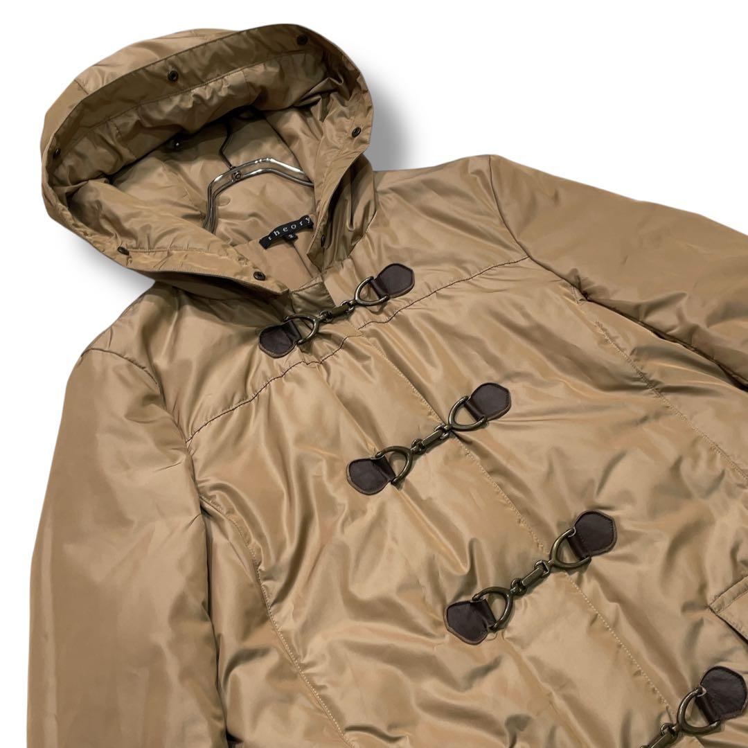 美品 セオリー 回転式トグルボタン フード付き ダウン ダッフルコート M