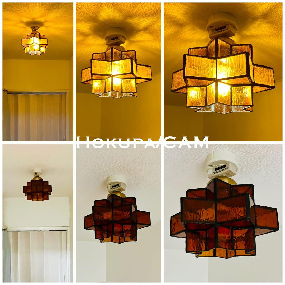 天井照明 シーリングライト Hokupa/CAM ステンドグラス E26 LED