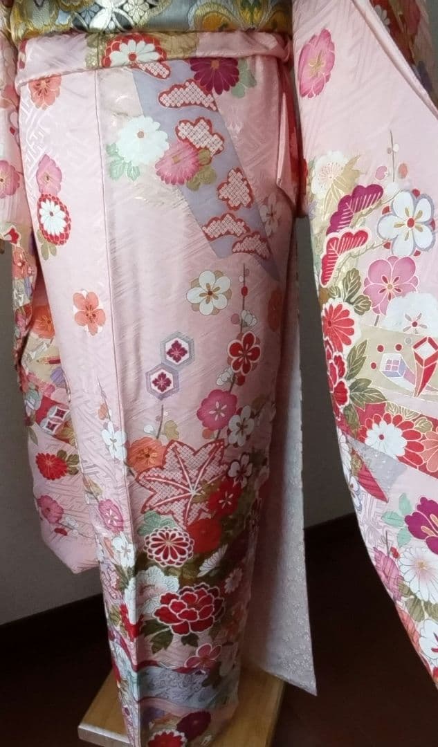 k様　441.花の妖精　振袖7点セット　正絹　フルセット　成人式　可愛いピンク