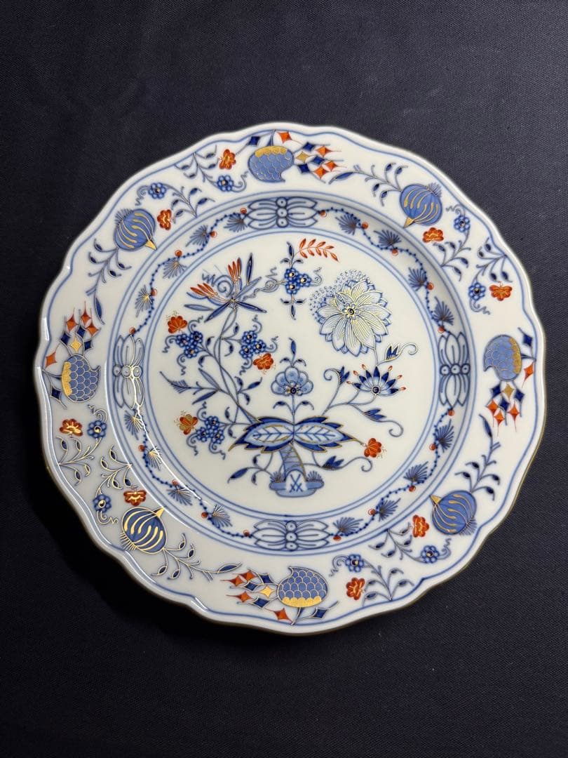 最高峰 マイセン 朱金オニオン プレート　18cm