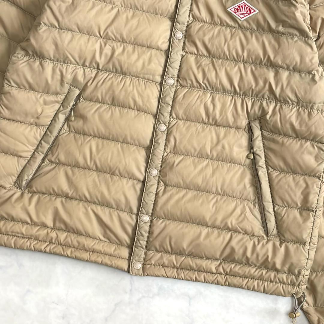 ダントン インナーダウンジャケット ノーカラー ベージュ サイズ36 tw1