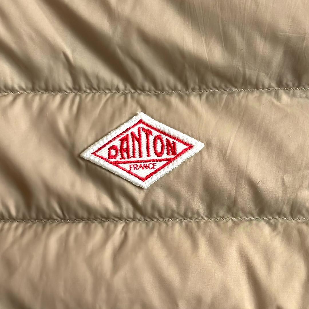 ダントン インナーダウンジャケット ノーカラー ベージュ サイズ36 tw1