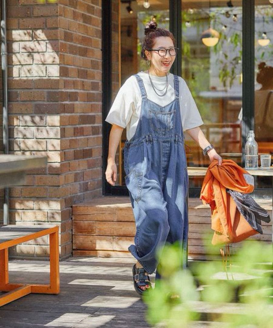 niko and… ニコアンド Misayo ラクテロサロペット　インディゴ　L