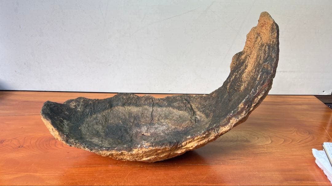 Ｊ6 自然石風植木鉢 特殊な鉢　水盤 京鞍馬風特殊な鉢　水盤60センチ