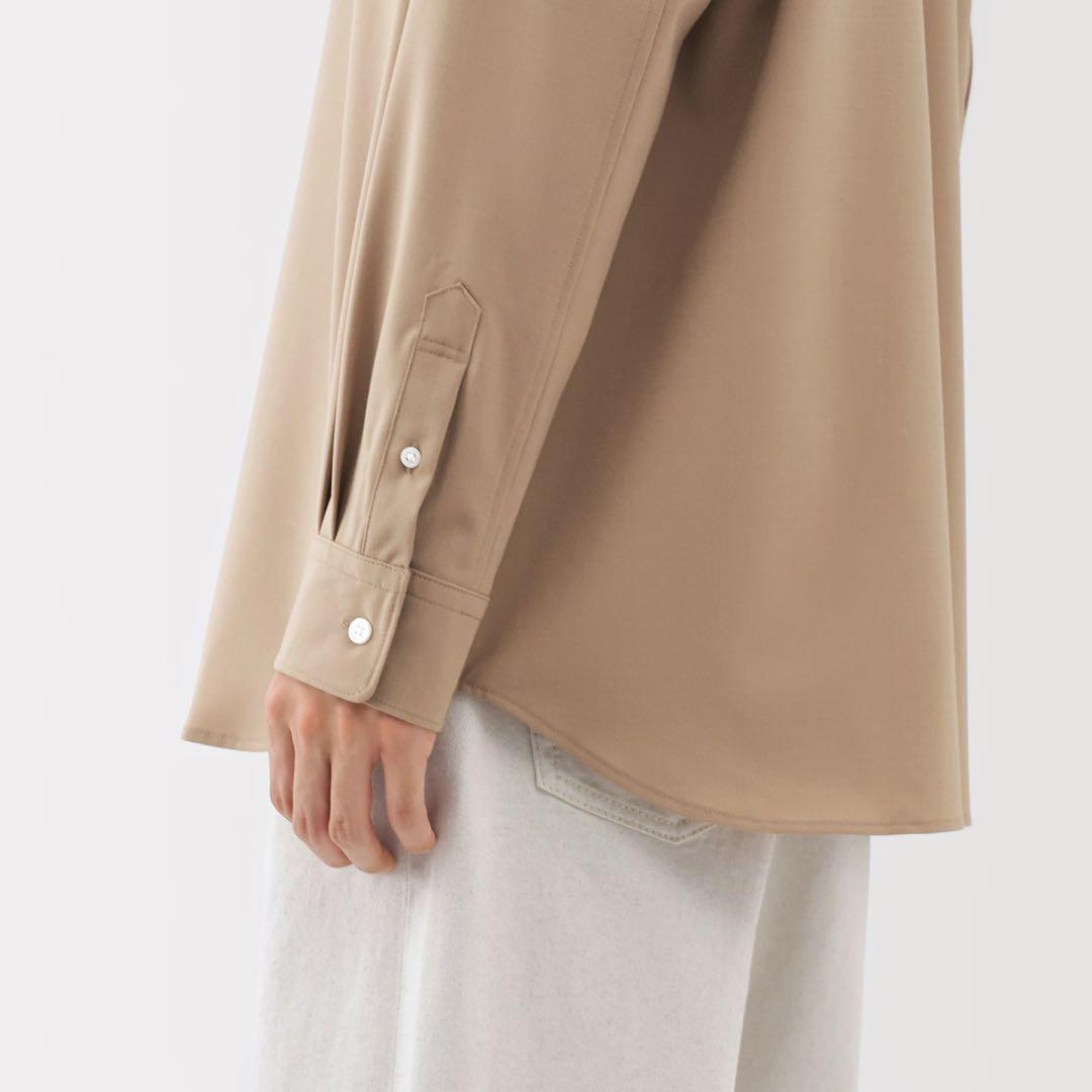 新品【XL】黒 MUJI LABO ウール混 レギュラーカラーシャツ ムジラボ