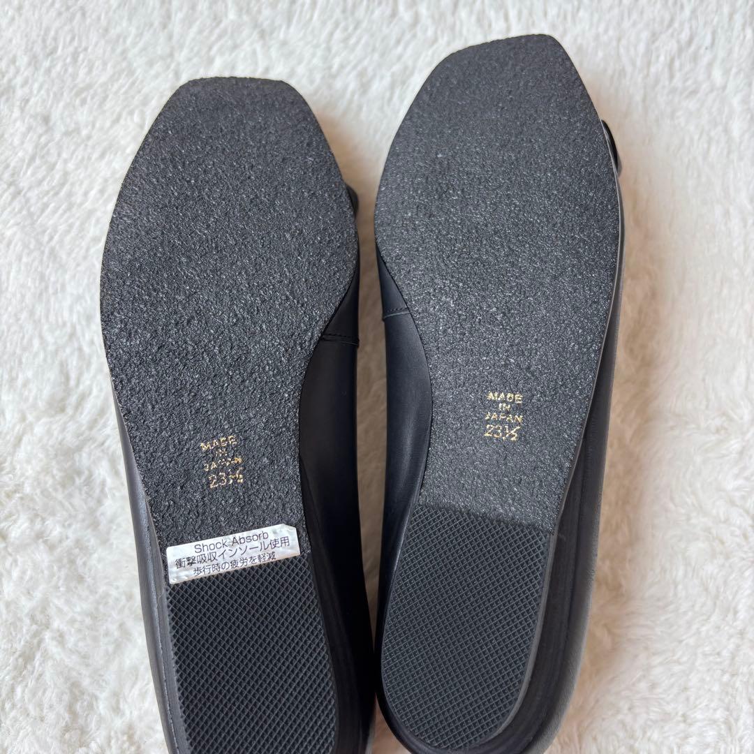 新品　23.5 MODE ET JACOMO D'ICI リボン 黒　革