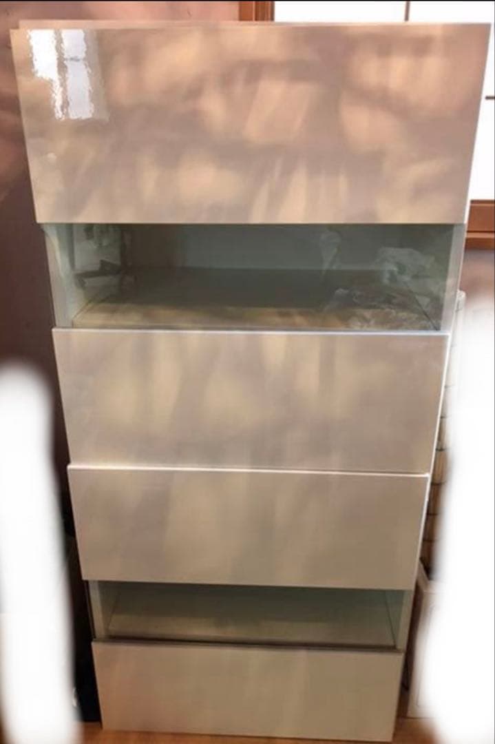 ホワイト木製ラック 4段 IKEAの収納棚