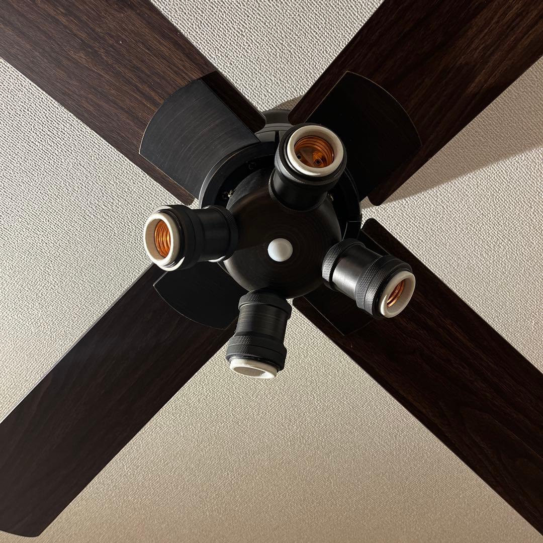 4灯 Ampoule シーリングファンライト【電球は付きません】