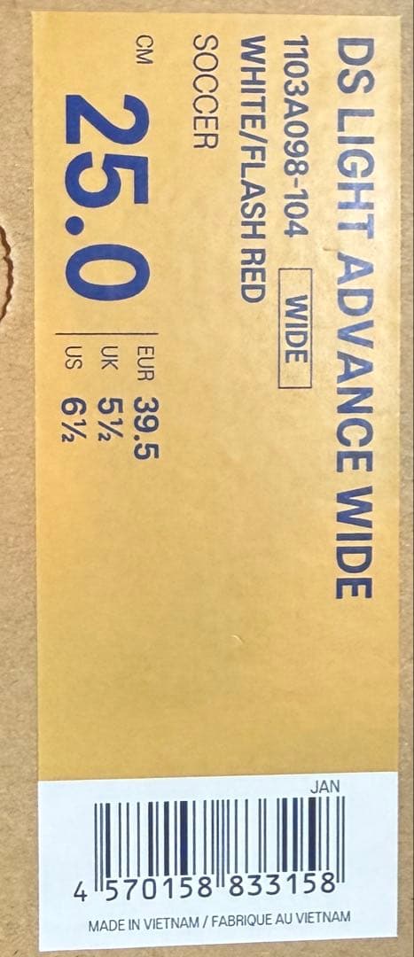 サッカースパイク　ASICS DS LIGHT 25.0cm