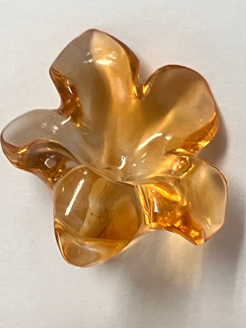 天然シトリン 花形　ルース　18.813ct 約2.5cm 日宝簡易鑑別