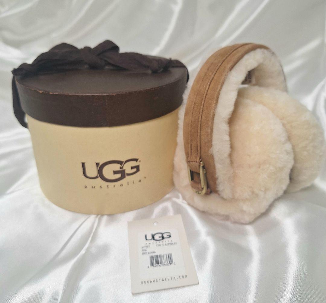 未使用　ムートンUGG 耳あて　イヤーマフ　ブラウン　ファー　スエード