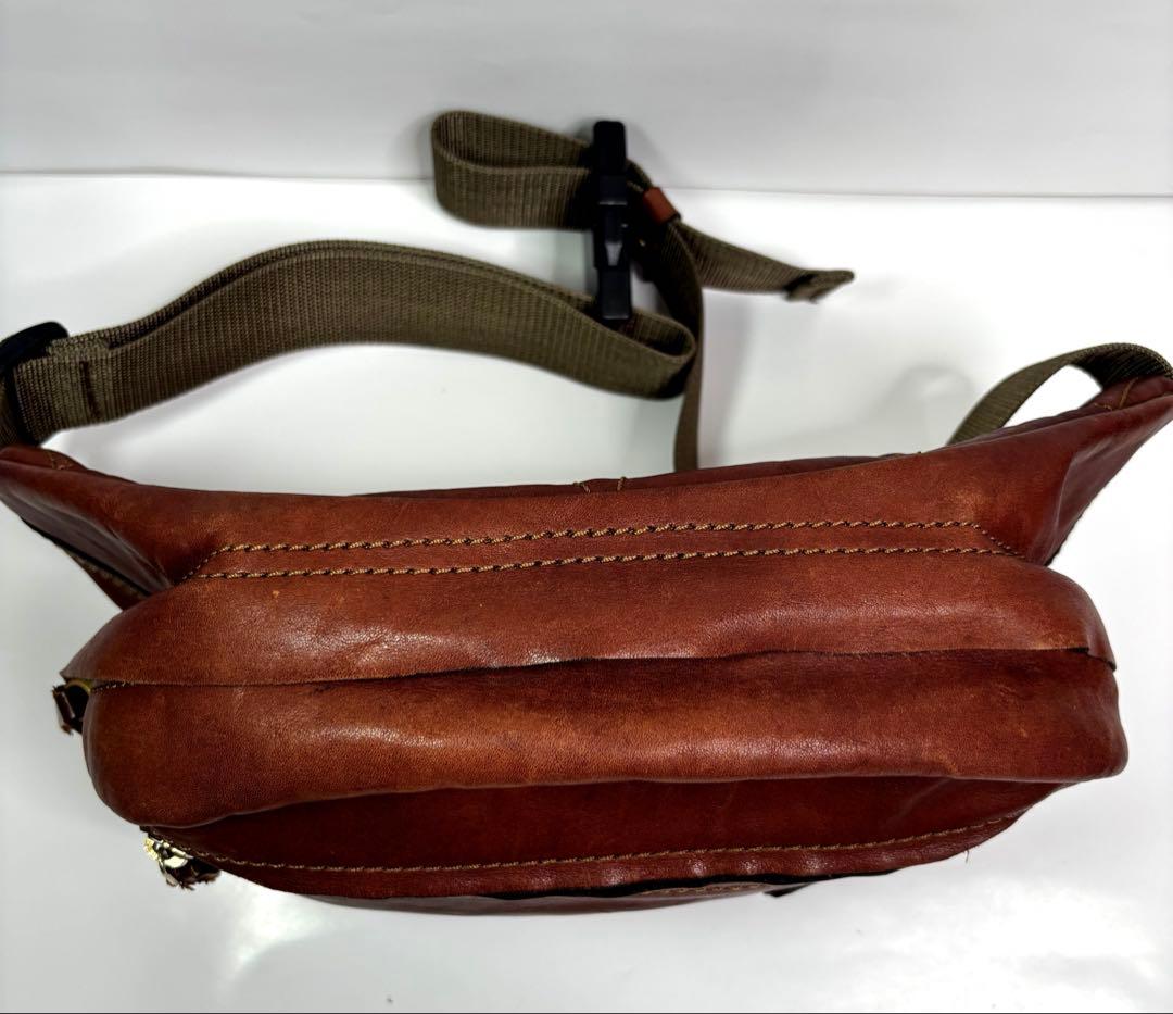 HERZ ボディバッグ ウエストバッグ レザー ブラウン