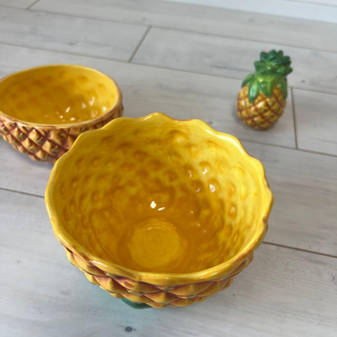 ハワイアンパイナップル型セラミック食器セット