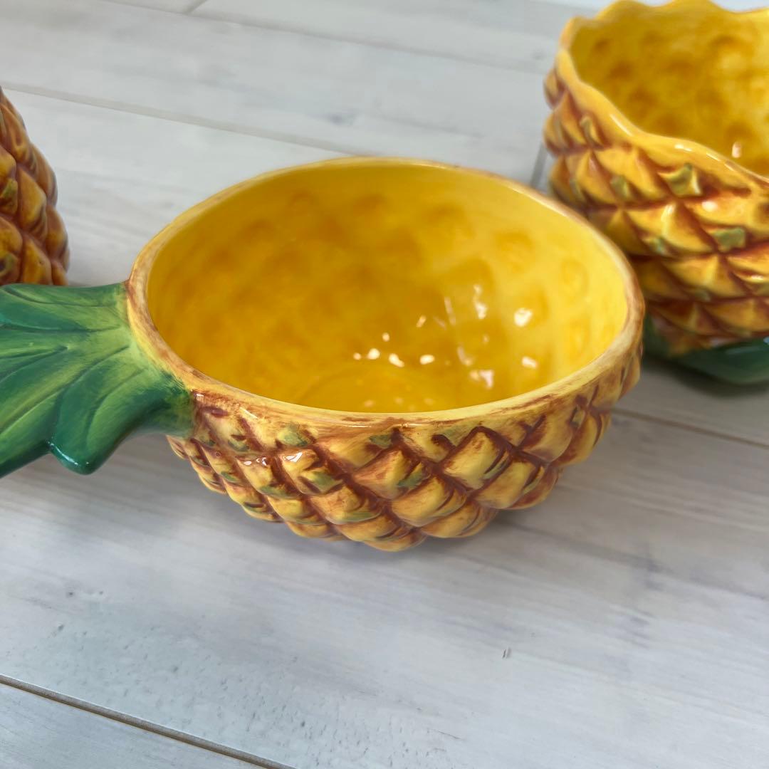 ハワイアンパイナップル型セラミック食器セット