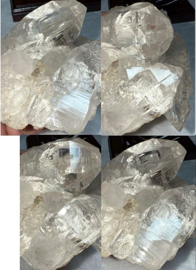 特注手彫台座 最高品質ヒマラヤ山脈ガネーシュヒマール水晶クラスター クローライト