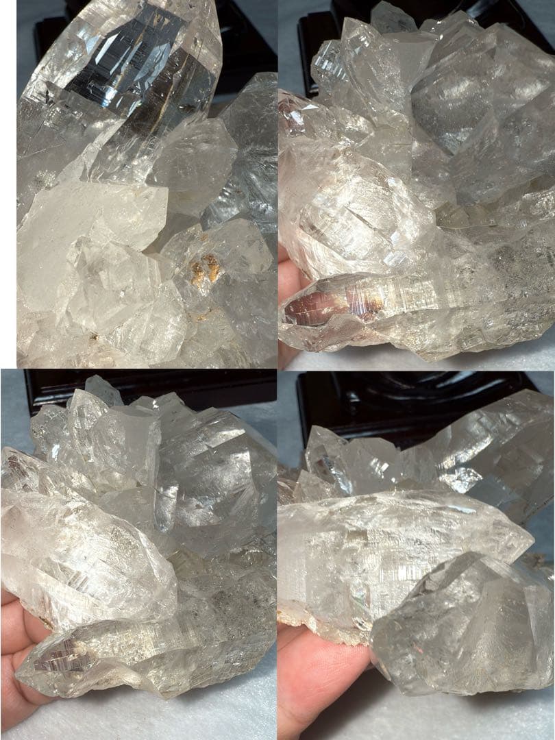 特注手彫台座 最高品質ヒマラヤ山脈ガネーシュヒマール水晶クラスター クローライト