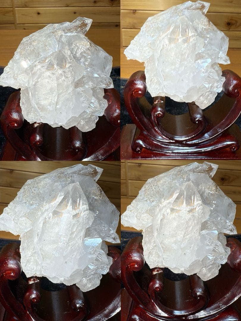 特注手彫台座 最高品質ヒマラヤ山脈ガネーシュヒマール水晶クラスター クローライト