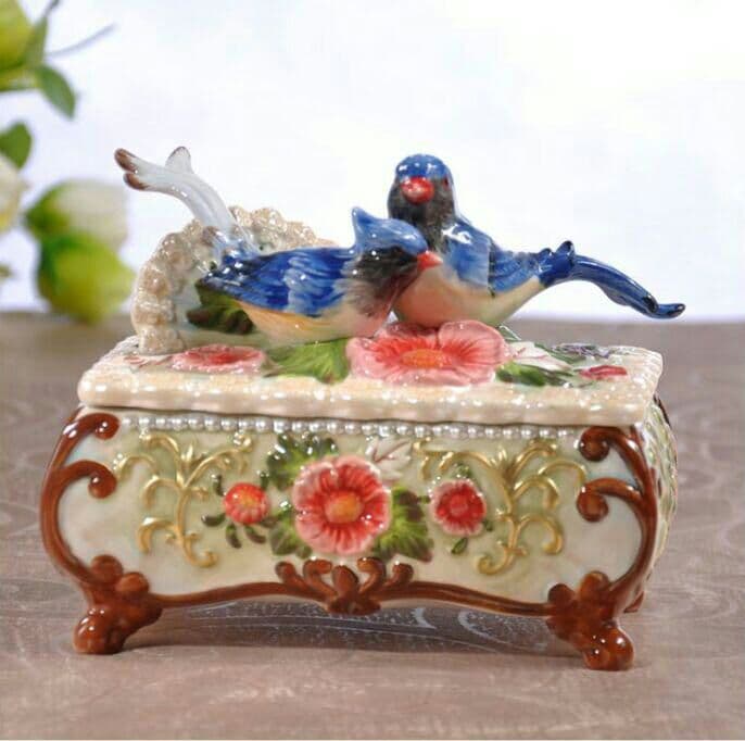 カササギ桃の陶磁器のアクセサリー箱