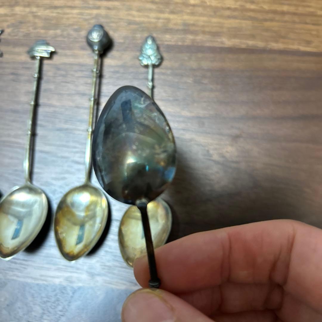 純銀　日本の伝統モチーフ スプーン 6本セット