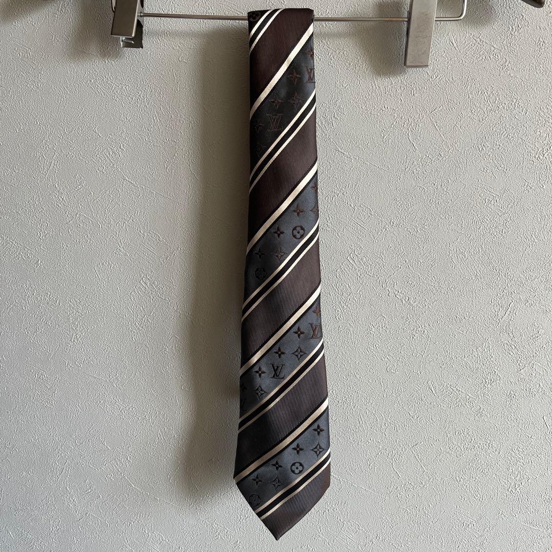 LOUIS VUITTON シルク ネクタイ ブラウン