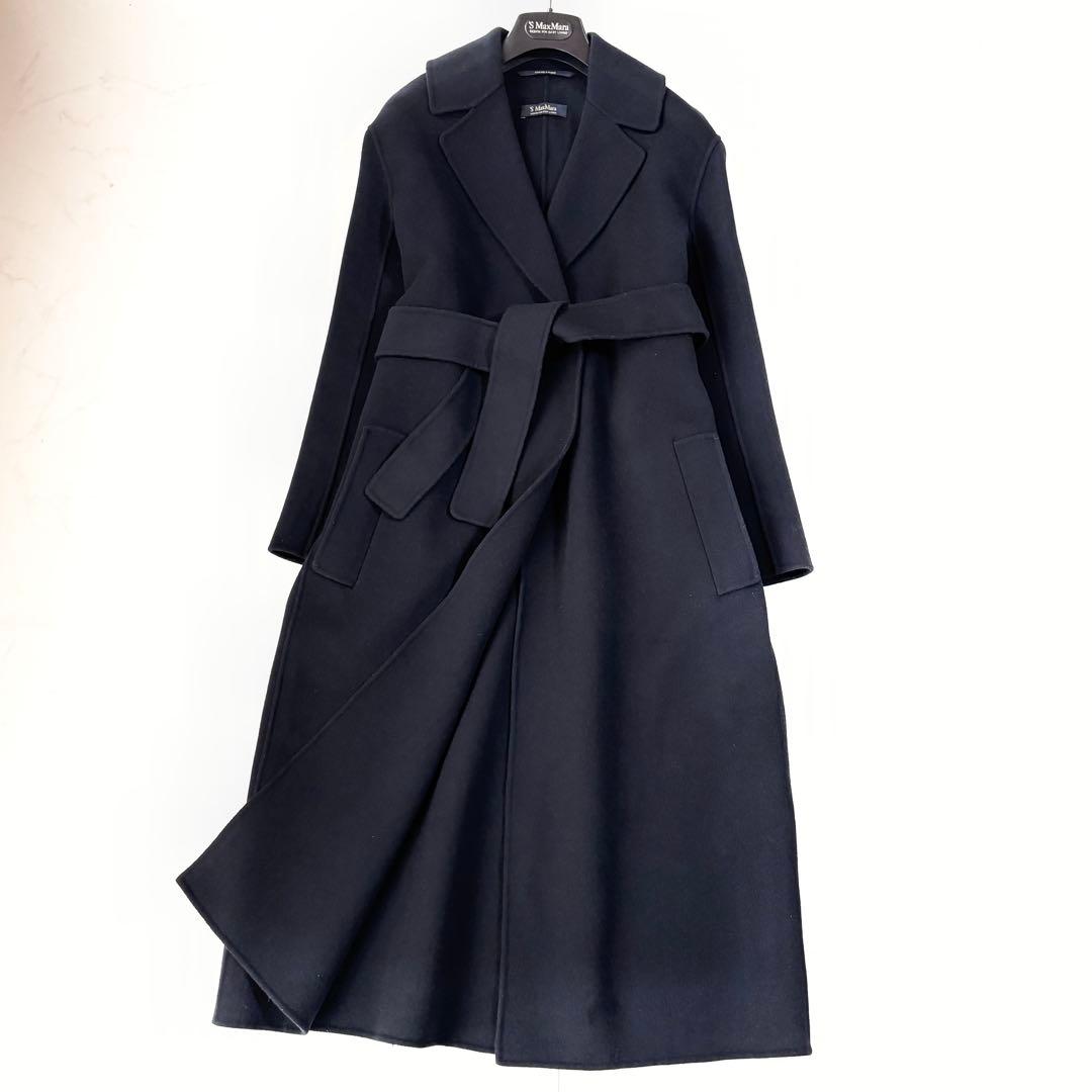 美品✨マックスマーラ　クチートアマーノ　ガウンコート ベルト　 40 ネイビー