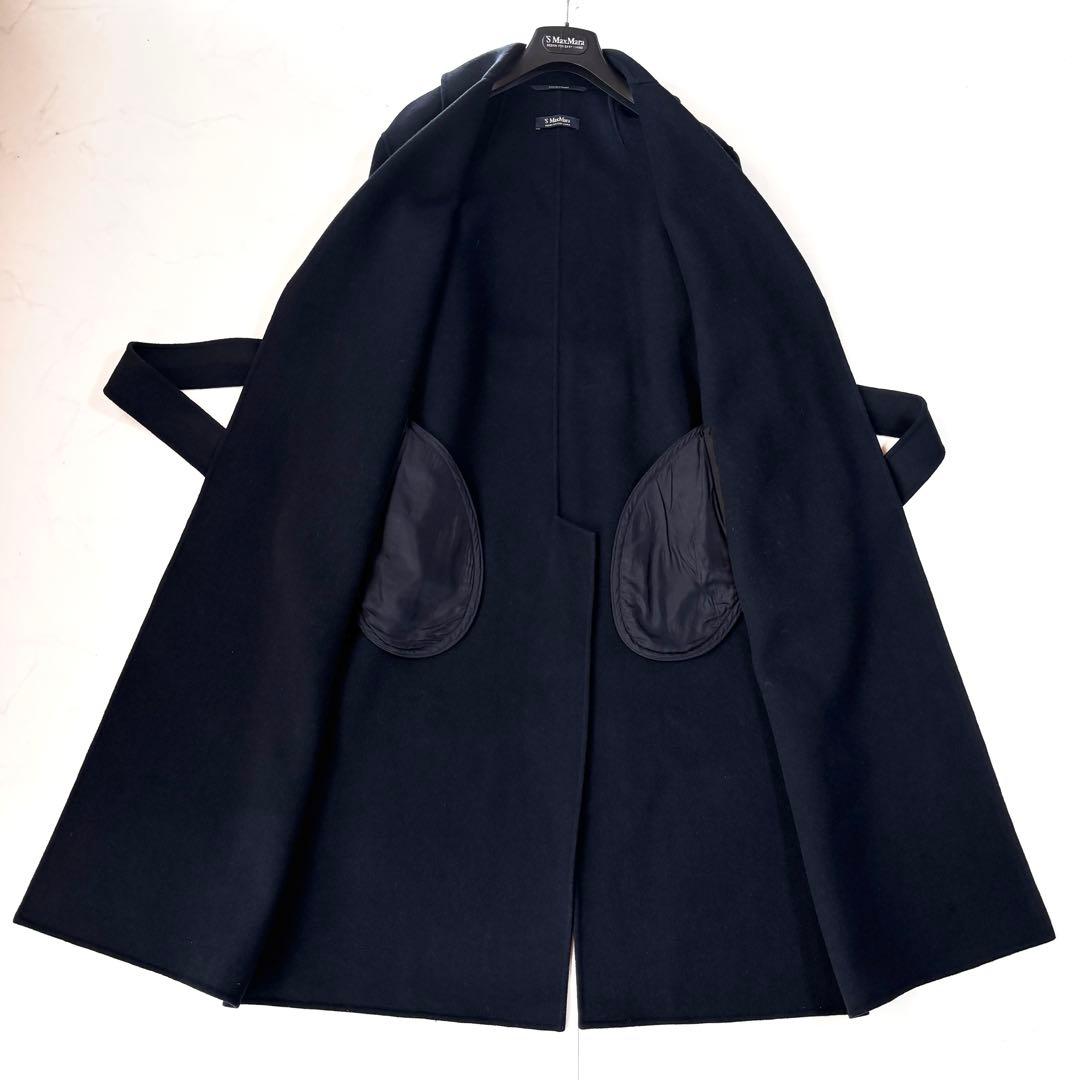 美品✨マックスマーラ　クチートアマーノ　ガウンコート ベルト　 40 ネイビー
