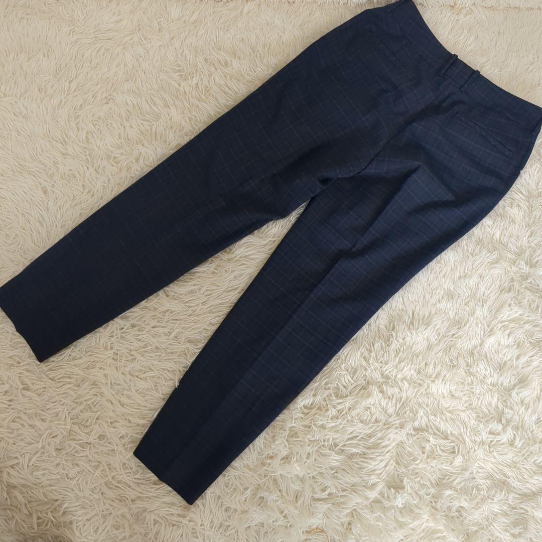 【美品】HILTON　ネイビーチェック　 ジャケット　　スカート　ストレッチ