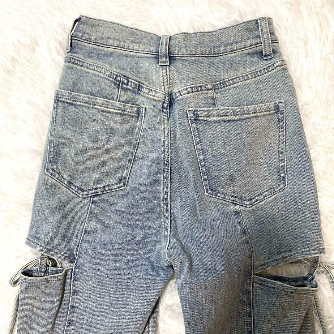 RESEXXY リゼクシー　カットアウトリボンフレアデニムパンツ