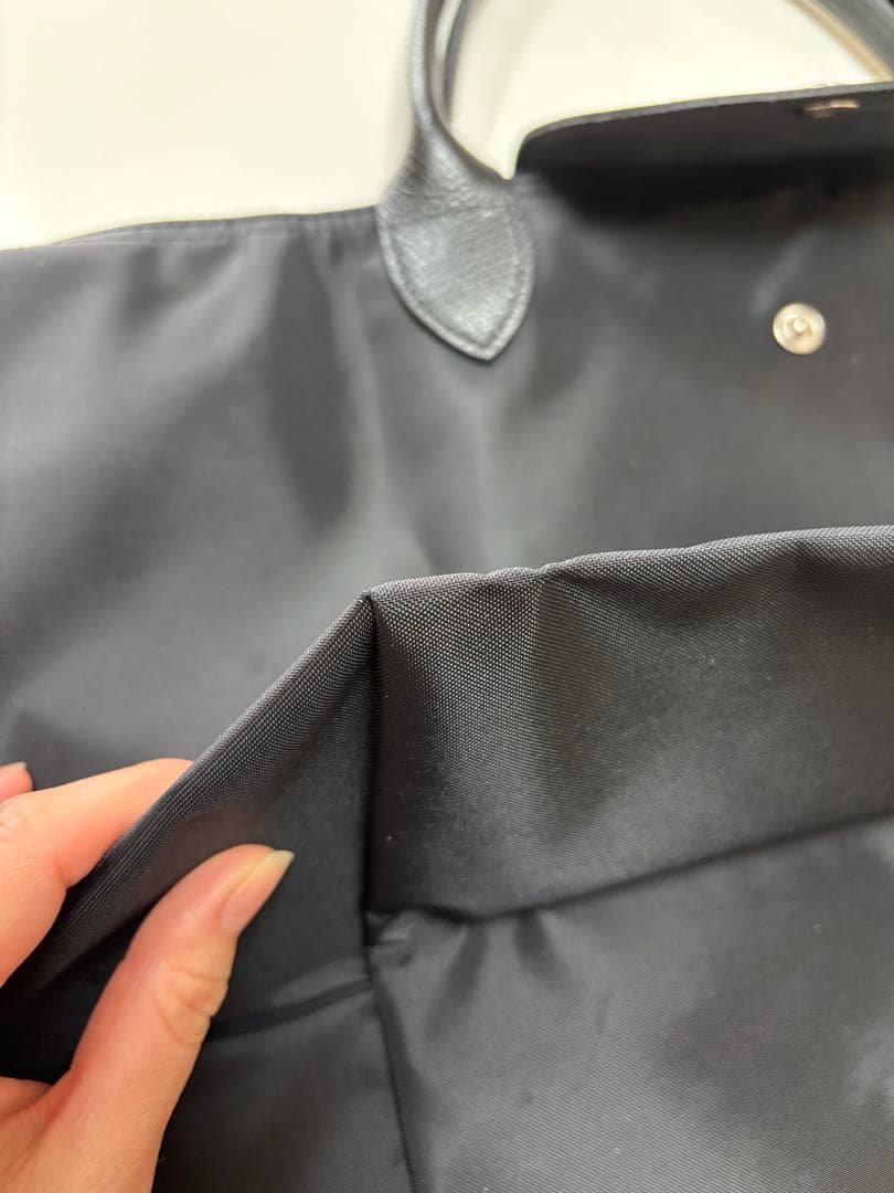 ロンシャン ルプリアージュ ブラック グリーン トップハンドル M 1623