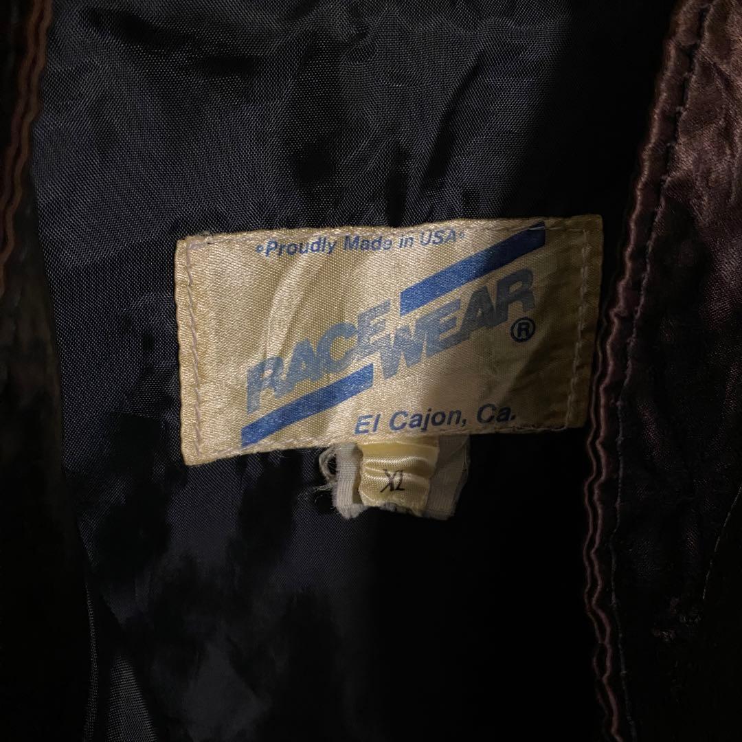 激レア 80s USA製 NASA スカジャン サテンジャケット ブラウン 刺繍