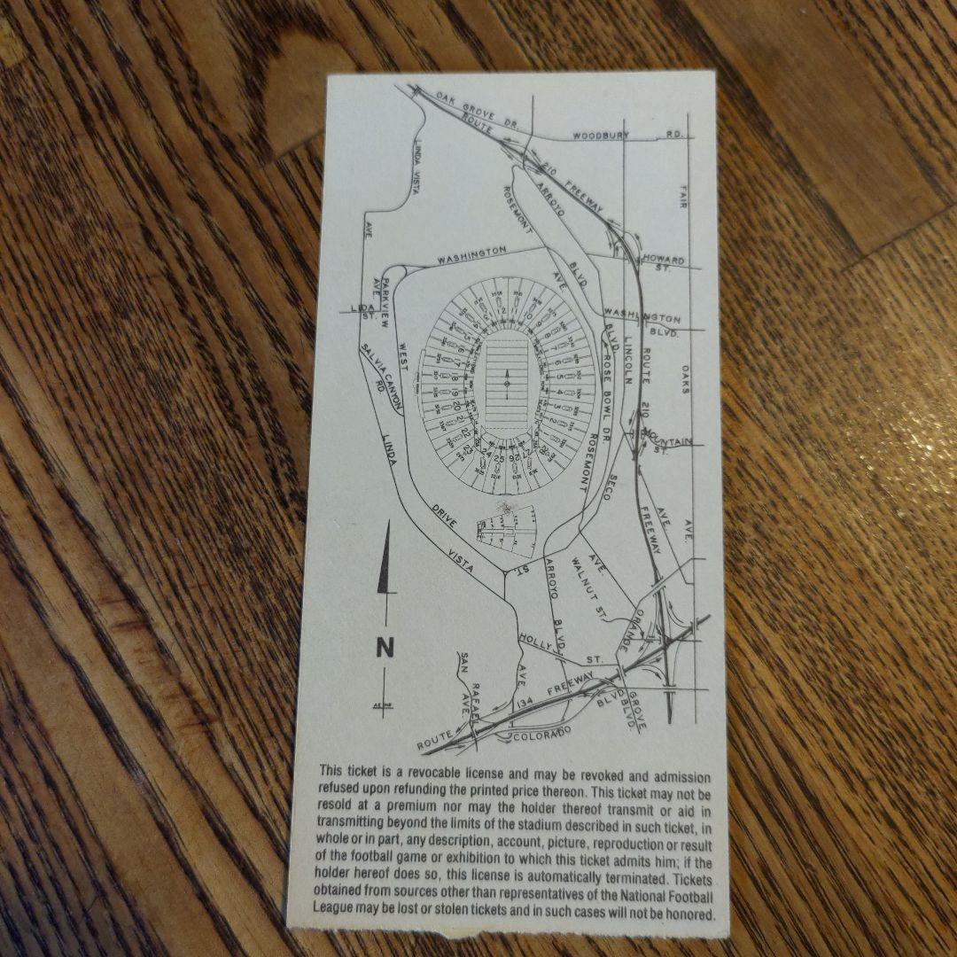 スーパーボウルXI チケット 1977年　半券