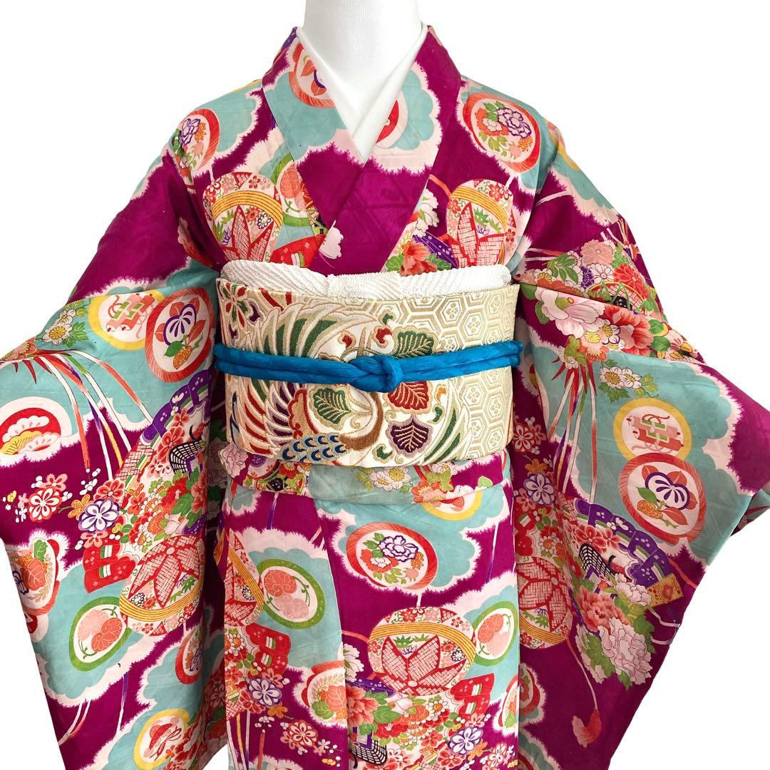 アンティーク　女の子　子供着物　アンティーク着物　ジュニア　袴にも　NO2