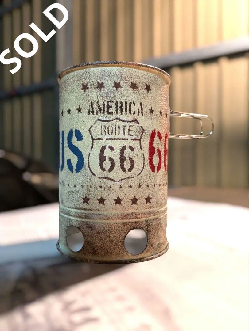 Charcoal Starter☆リメイク缶✨️ROUTE66☆★