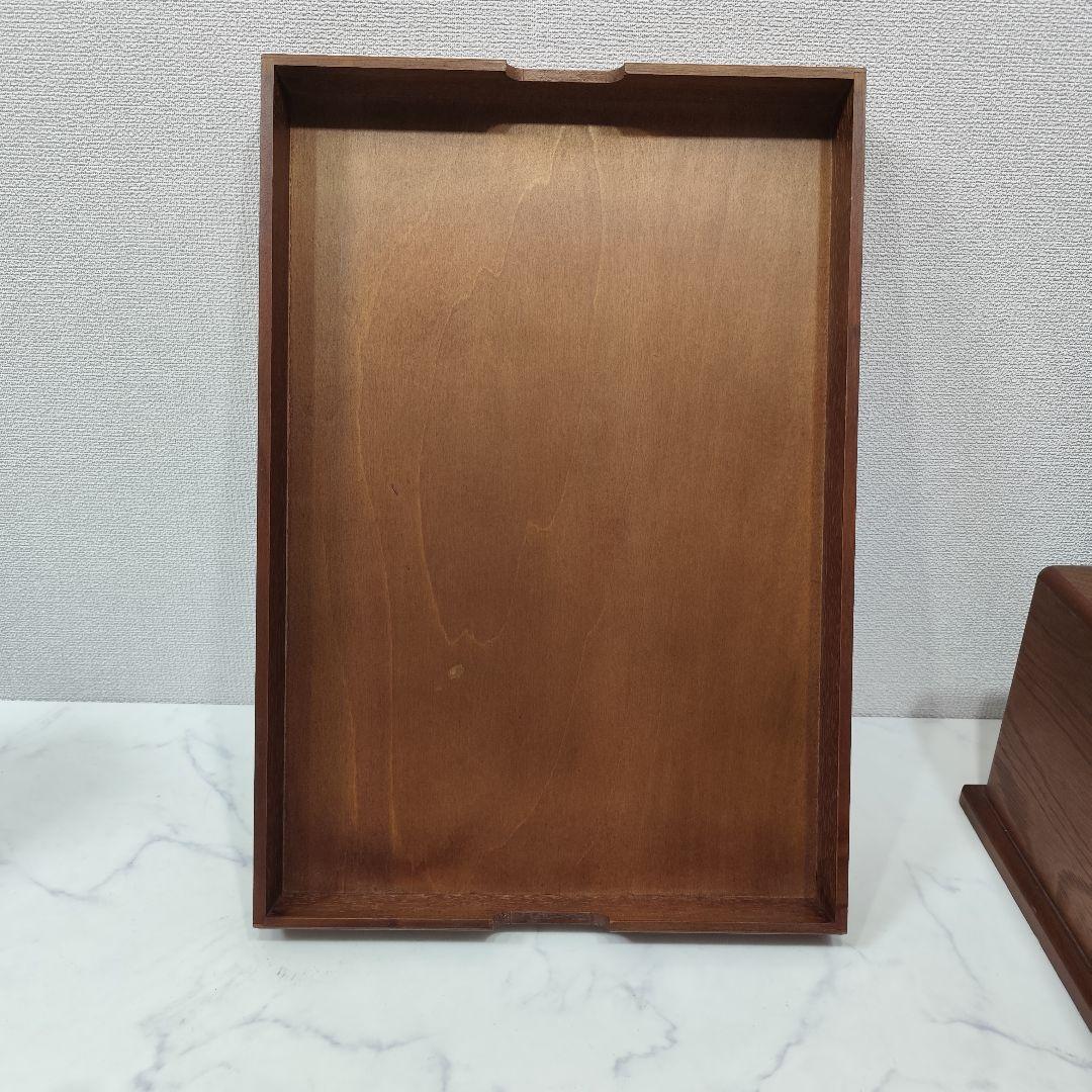 レトロ 木製 書類入れ ドロワーズ 引き出し 三段 書道具入れ 欅