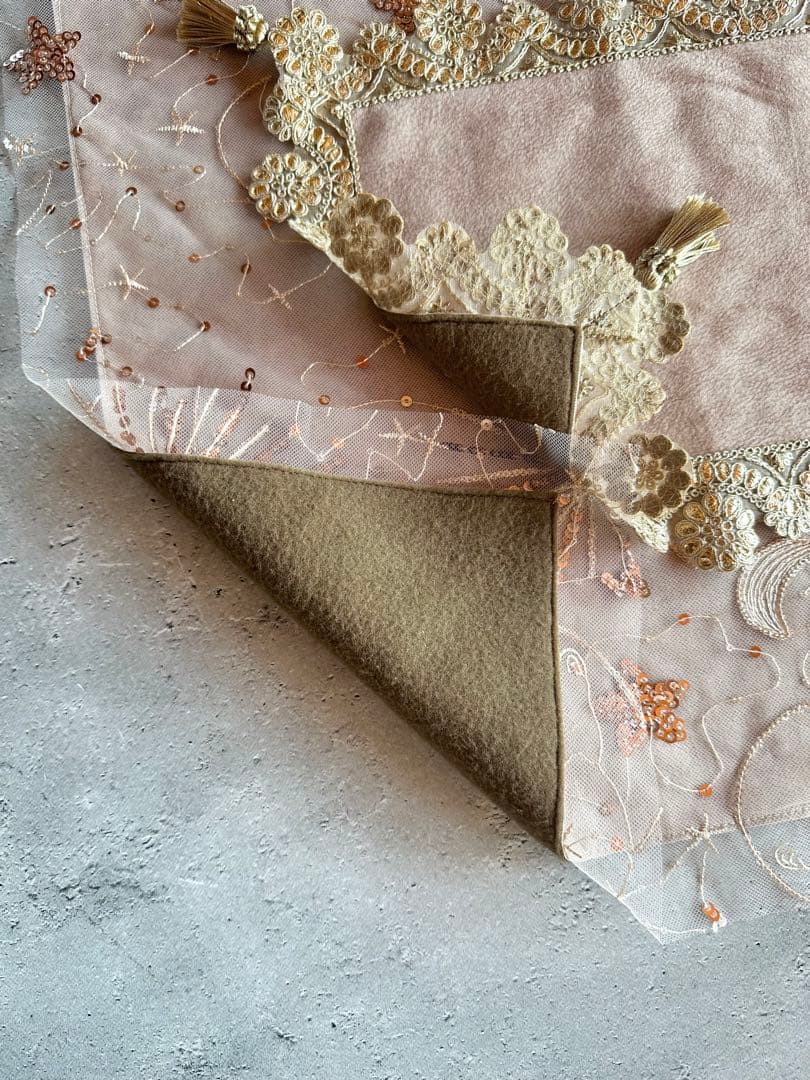 Creative Kit レースクロスとマットセット 太陽と月のレース ピンク